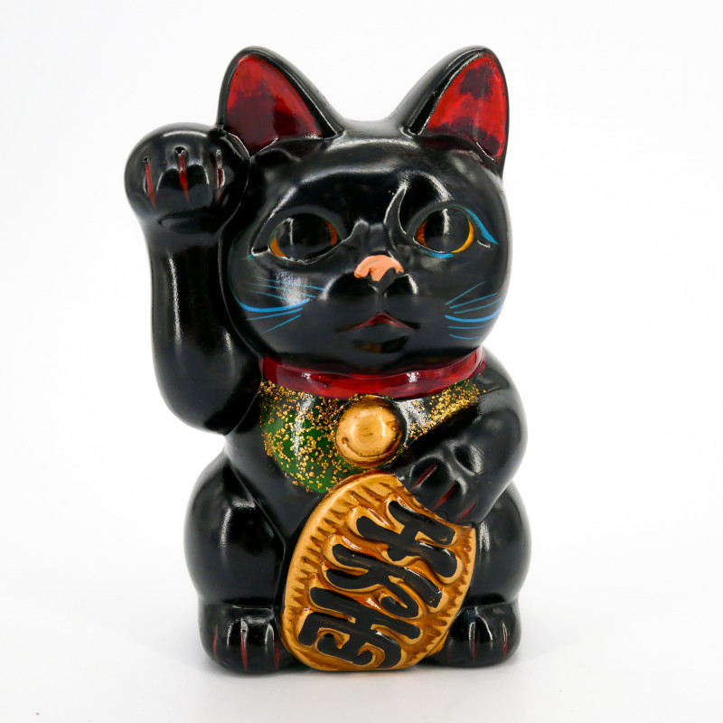 Gatto nero gigante zampa destra sollevata manekineko salvadanaio giapponese, NEKO KURO