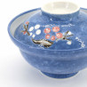 Japanische Keramikschale mit Deckel, Burūburaun