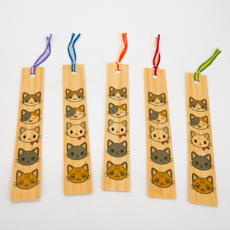 Marcapáginas japonés de madera - BUKKUMAKU GONEKO