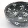 Japanische Suppenschüssel aus grauer Keramik, Herbstblatt, AKI NO HA