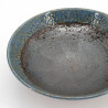 Japanische ausgestellte Keramikschale Ø24 cm, braun und indigoblau, CHAIRO INDIGOBURU