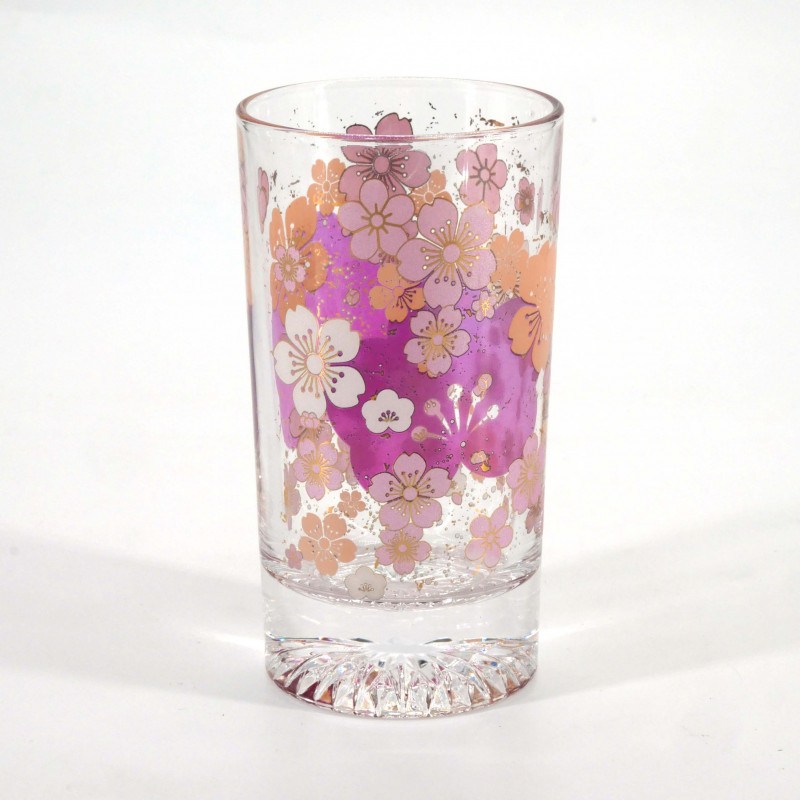 Japanisches gerades Glas mit Sakura-Blumenmuster, SAKURA NO HANA