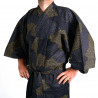 japanischer Herren yukata Kimono - schwarz, KUMO, Wolken