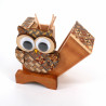 owl toothpick box with traditional marquetry detail from Hakone