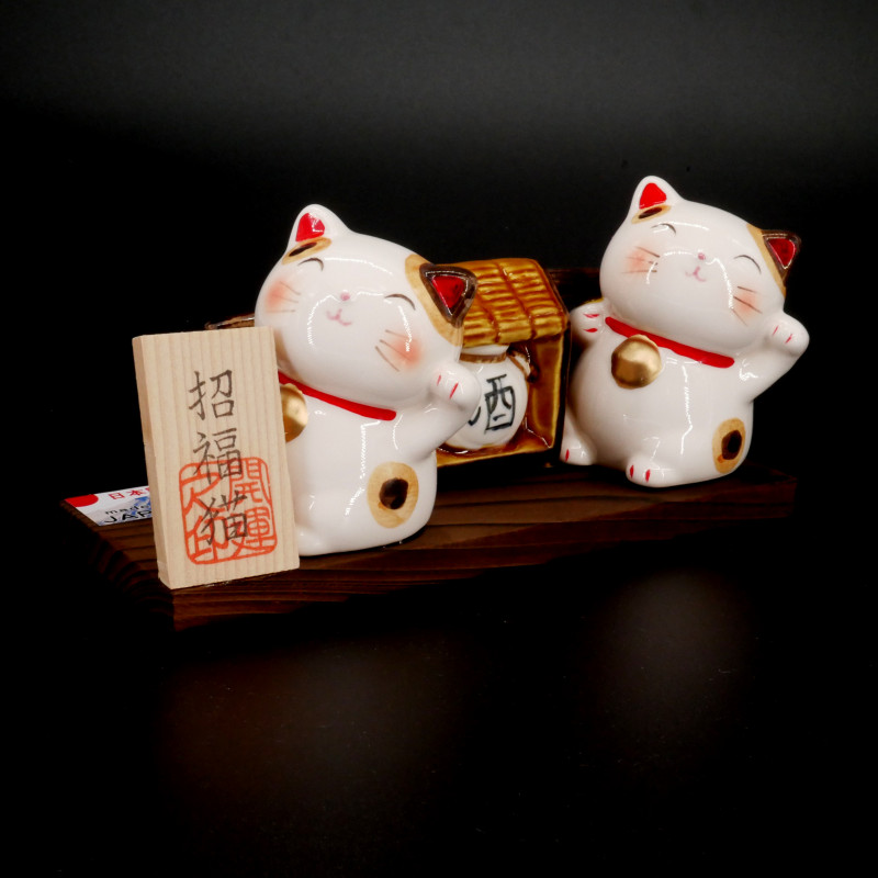 Duo der Sake-Feier der kleinen japanischen Katzen, SAKE NEKO