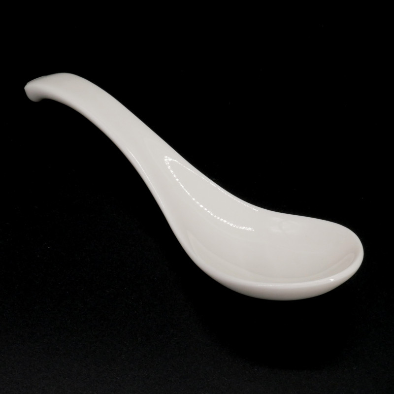 Cucchiaio giapponese in ceramica, bianco, SHIRO 2