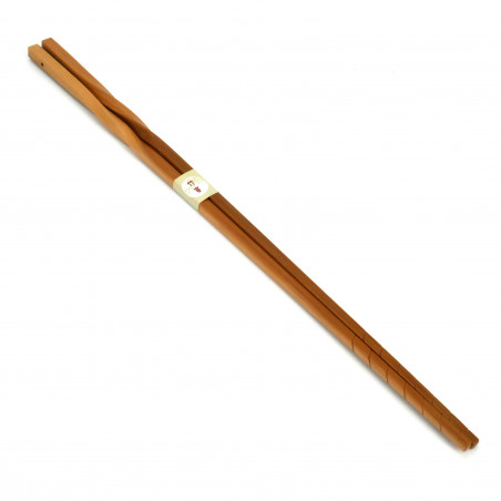 Paire de baguettes japonaises pour cuisine en Bambou torsadé, NIJERETA, 33cm