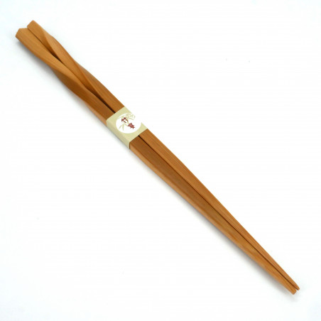 Pair of twisted Japanese bamboo chopsticks, NEJIRETA, 22.5 cm