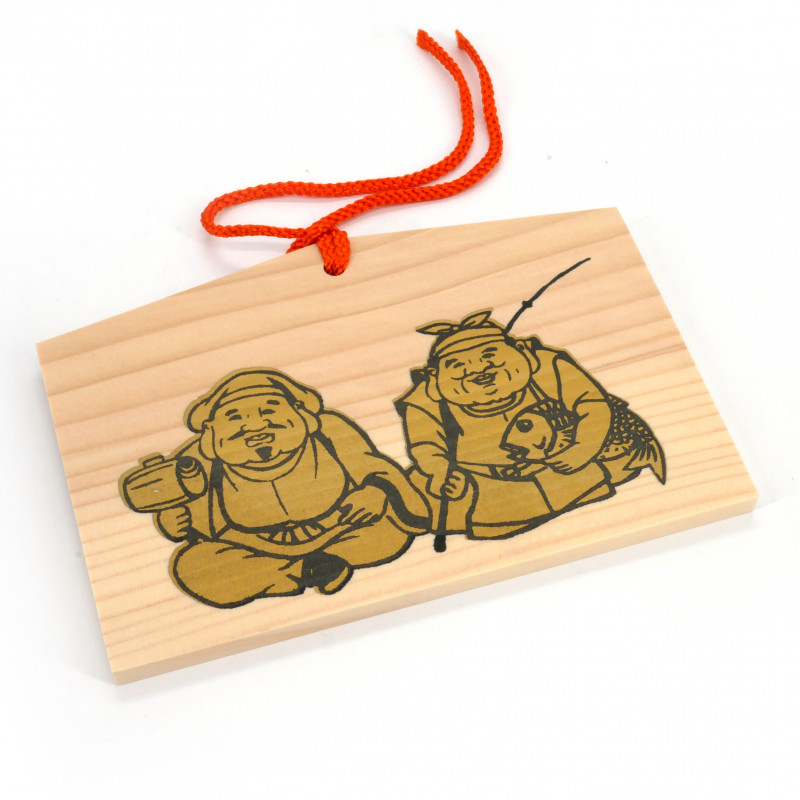 Amuleto japonés EMA de madera - NIFUKUJIN