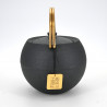 théière ronde noire en fonte anse en cuivre prestige japonaise chûshin kôbô MARUTAMA
