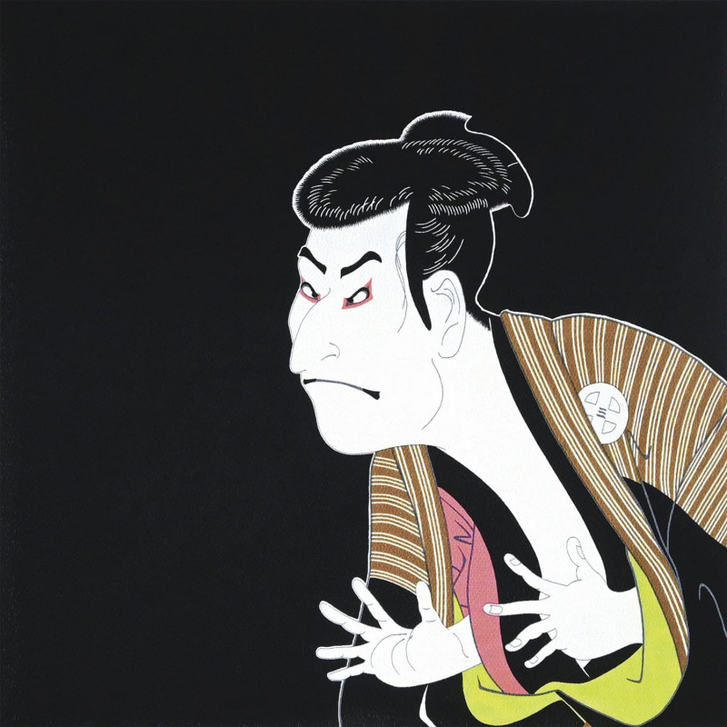 Furoshiki aus japanischer Viskose, SHARAKU, schwarz, 68 x 68 cm