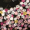 Furoshiki japonais en rayonne, SAKURA, noir, 68 x 68 cm