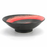Cuenco japonés negro rojo cepillo SHU ARASHI KUROMIKAGE