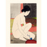 Japanese woodblock print, Goyō Hashiguchi, Woman combing her hair
