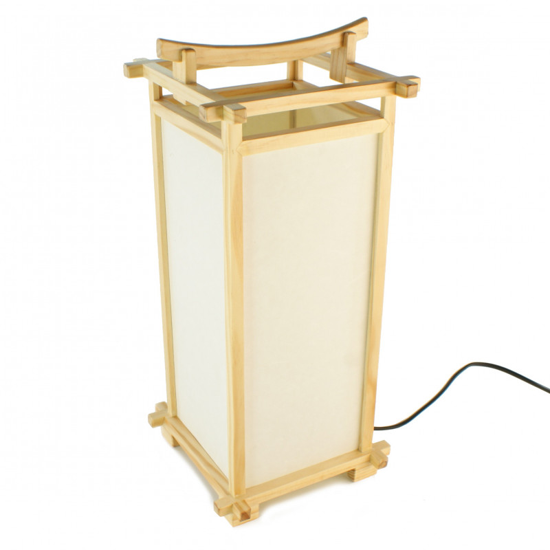 Lampe japonaise couleur naturelle bois et papier L216C