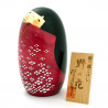 bambola di legno giapponese - kokeshi, HANA, rosso