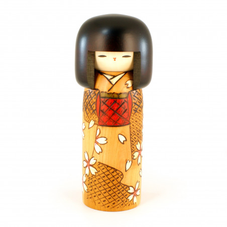 Poupée japonaise KOKESHI en bois. fabriquée au Japon - HARU-NO-IRO