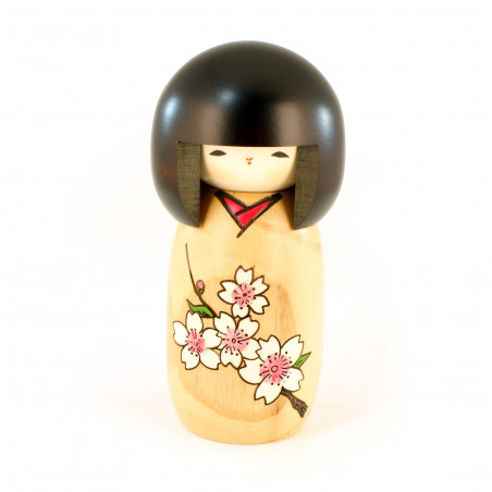 Japanese doll wooden KOKESHI. handmade in Japan - HANAMONOGATARI- SAKURA