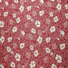 Tissu rouge japonais en coton motif camélia, TSUBAKI, fabriqué au Japon largeur 112 cm x 1m