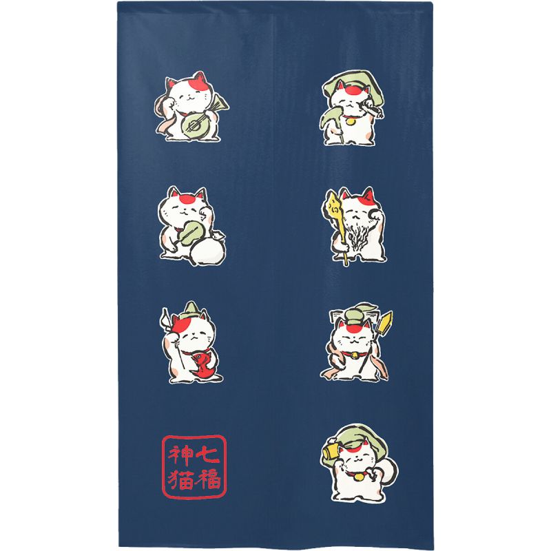 Cortina japonesa de poliéster Noren, MANEKINEKO