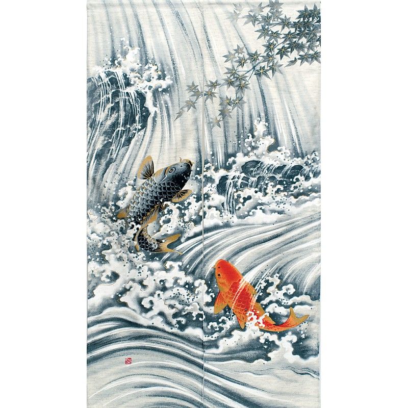 Japanese Noren curtain, KOI NO TAKINOBORI 