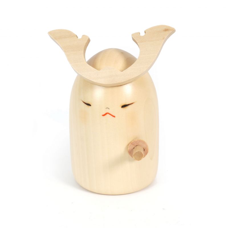 Bambola giapponese Kokeshi in legno kabuto - WAN PAKU