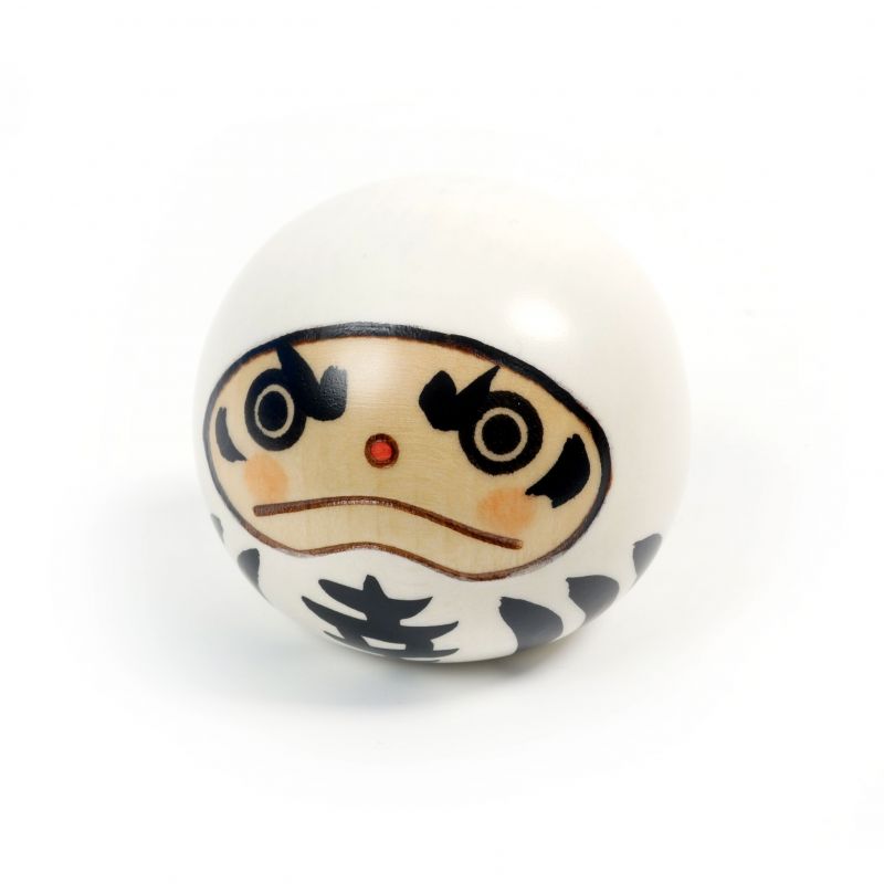 Kokeshi giapponese in legno daruma bianco - DARUMA