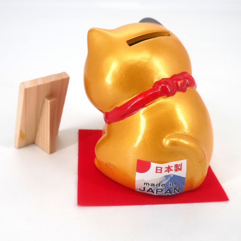 Manekineko Japanese cat money box, KIN KANEGAI