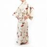 White cotton kimono for women - KAKI