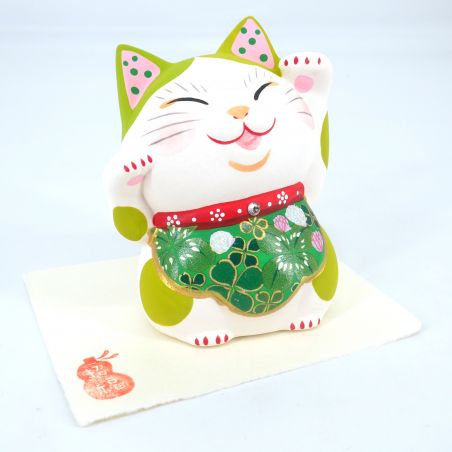 Gatto manekineko fortunato giapponese in ceramica antisismica - TAISHIN SEI