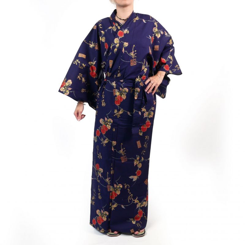 Blauer Baumwollkimono für Frauen - KAKI