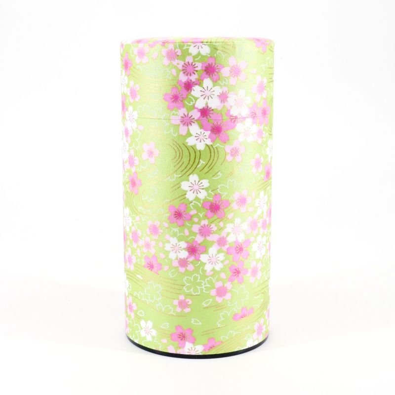 Japanese green tea box in washi paper - MIDORISAKURA - 200gr