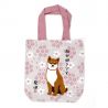 100% cotton tote bag, CANVA BAG, shiba and flowers