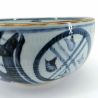 Japanese ramen bowl in ceramic, gray and blue - MIGAKIMASU