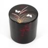 Japanische Teedose aus schwarzem Harz mit Schmetterlingsmotiv - MUSASHINO - 150g