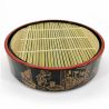 Round lacquered plate with bamboo support - ZARU SOBA