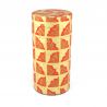 Japanese red and gold tea caddy in washi paper - TENPAKU - 200gr