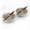 Conjunto de 2 cuencos japoneses de cerámica - SHIRO SAKURA