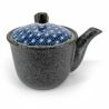 Tetera japonesa de cerámica kyusu con filtro extraíble, tapa negra estampada - ASANOHA