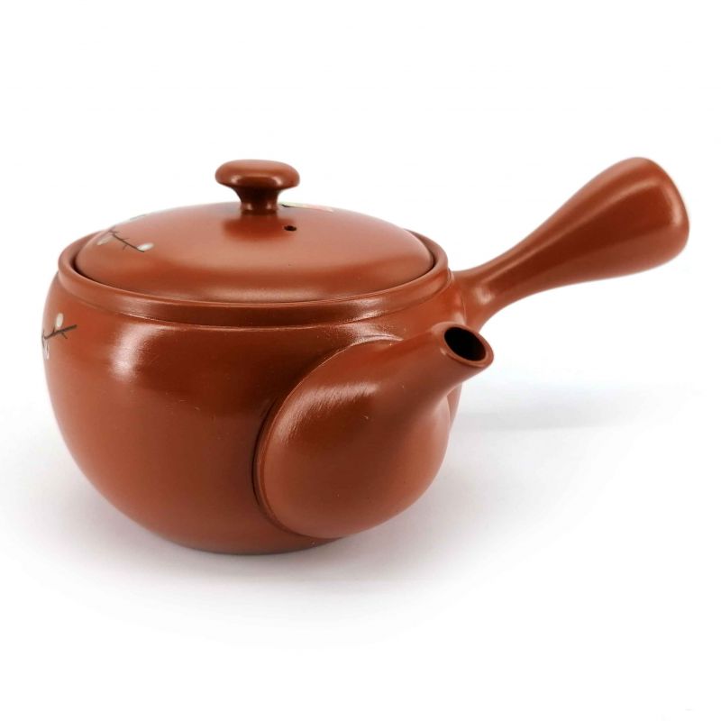 Japanese terracotta tokoname kyusu teapot - TOKONAME UME