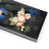 Caja de almacenamiento de resina negra con patrón de flor de cerezo - KIZAKURA - 21x8.5x3.3cm