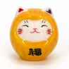 Japanese manekineko cat ornament disguised as daruma - DARUKO - 4 cm
