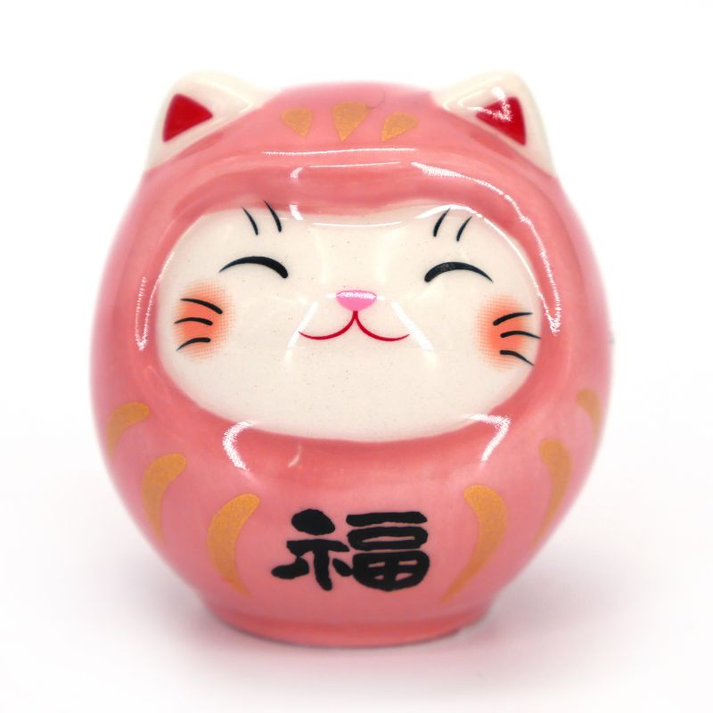 Ornamento gatto Manekineko giapponese travestito da daruma - DARUKO - 4 cm