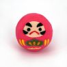 Bambola rosa Okiagari Daruma in tessuto chirimen - OKIAGARI DARUMA - 4 cm