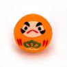 Muñeca okiagari daruma naranja en tejido chirimen - OKIAGARI DARUMA - 4 cm