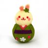 Muñeca kimono okiagari usagi verde de tela chirimen - OKIAGARI USAGI - 5 cm