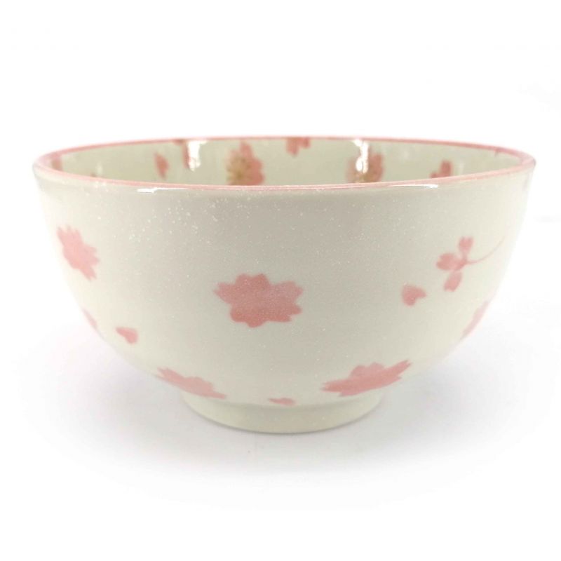 Japanische Donburi-Keramikschale, weiß und pink - SAKURA