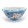 Japanese blue cat ceramic bowl - AO NEKO