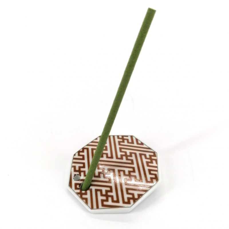 Japanese porcelain incense holder - SAYAGATA - Labyrinth