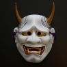 white japanese nô mask vengeful demon HANNYA